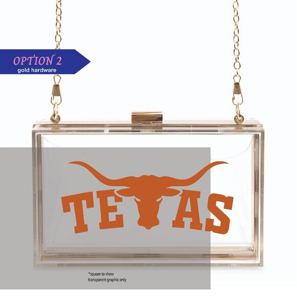 Texas Longhorns clear acrylic clutch - Picture 2 of 2